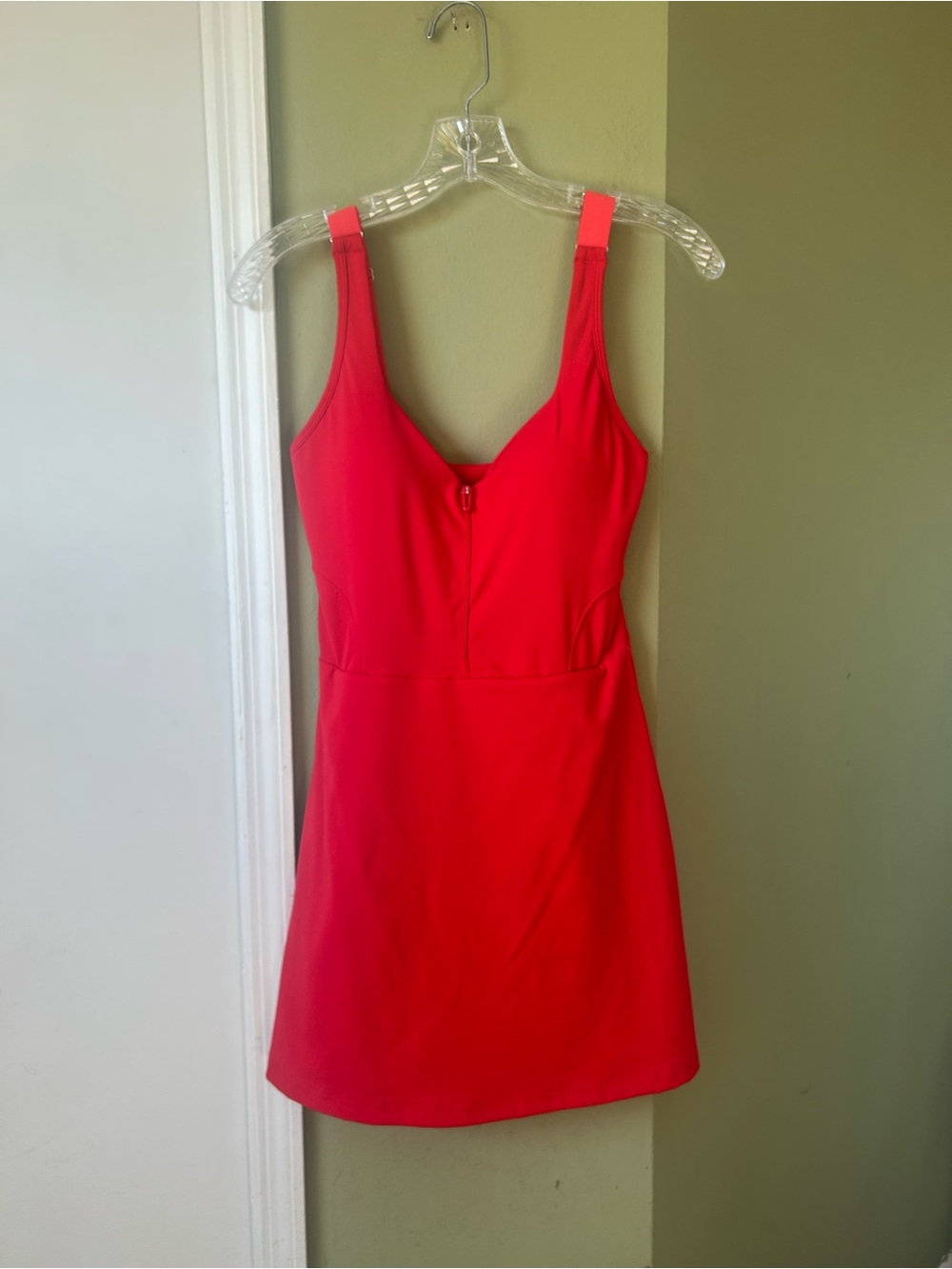 NWT HALARA Softly Zero Plush Red Active Dress w/Shorts attached Sz XS